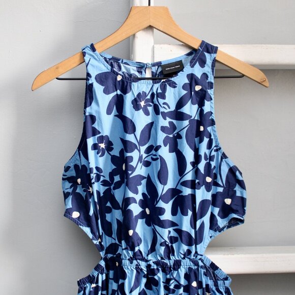 Who What Wear Target Blue Seaside Floral Maxi Dress Side Cut-Outs Size Medium - Picture 5 of 5